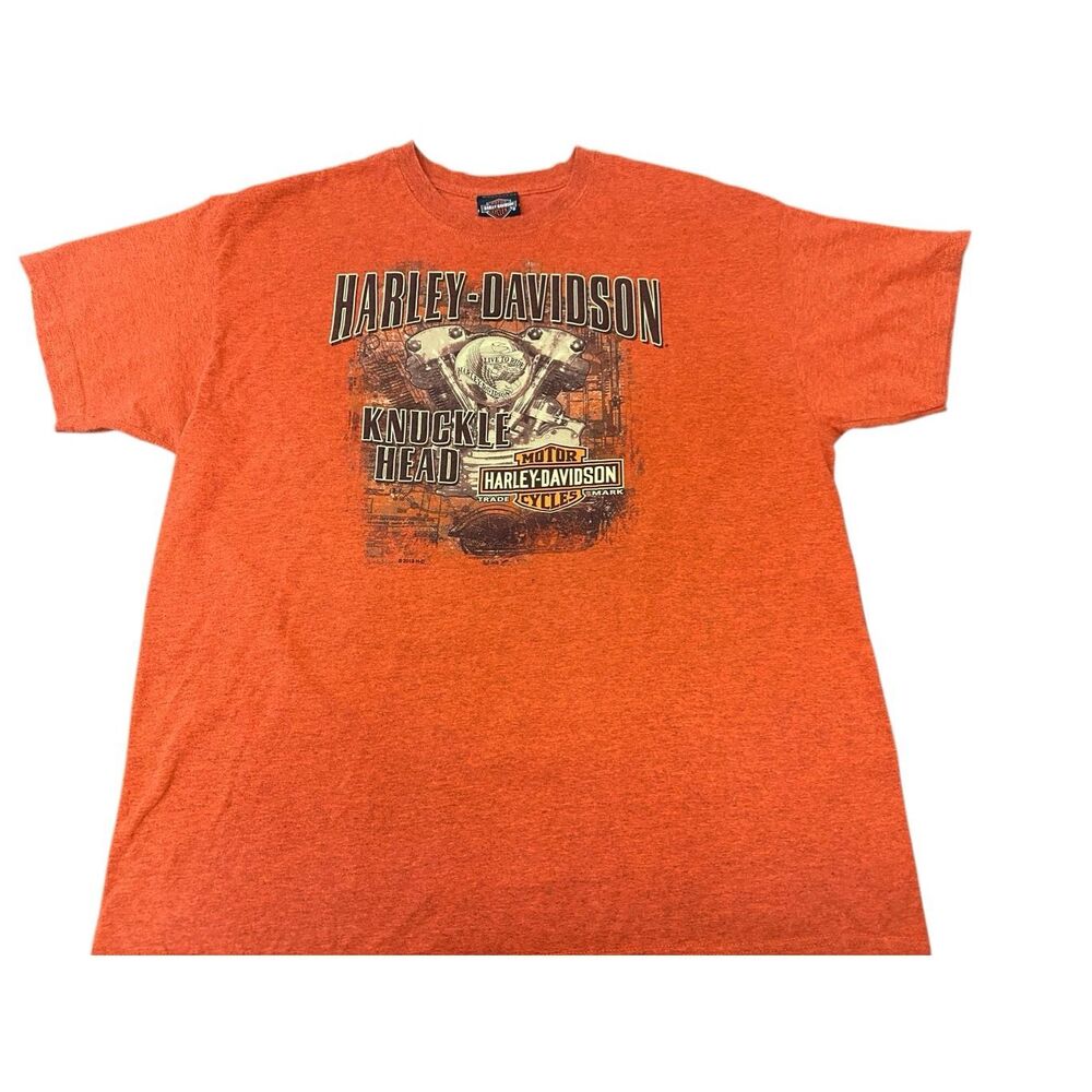 Harley-Davidson t-shirt features a graphic of a "Knucklehead Size: XL